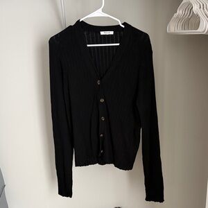 Madewell Black Ribbed Cardigan